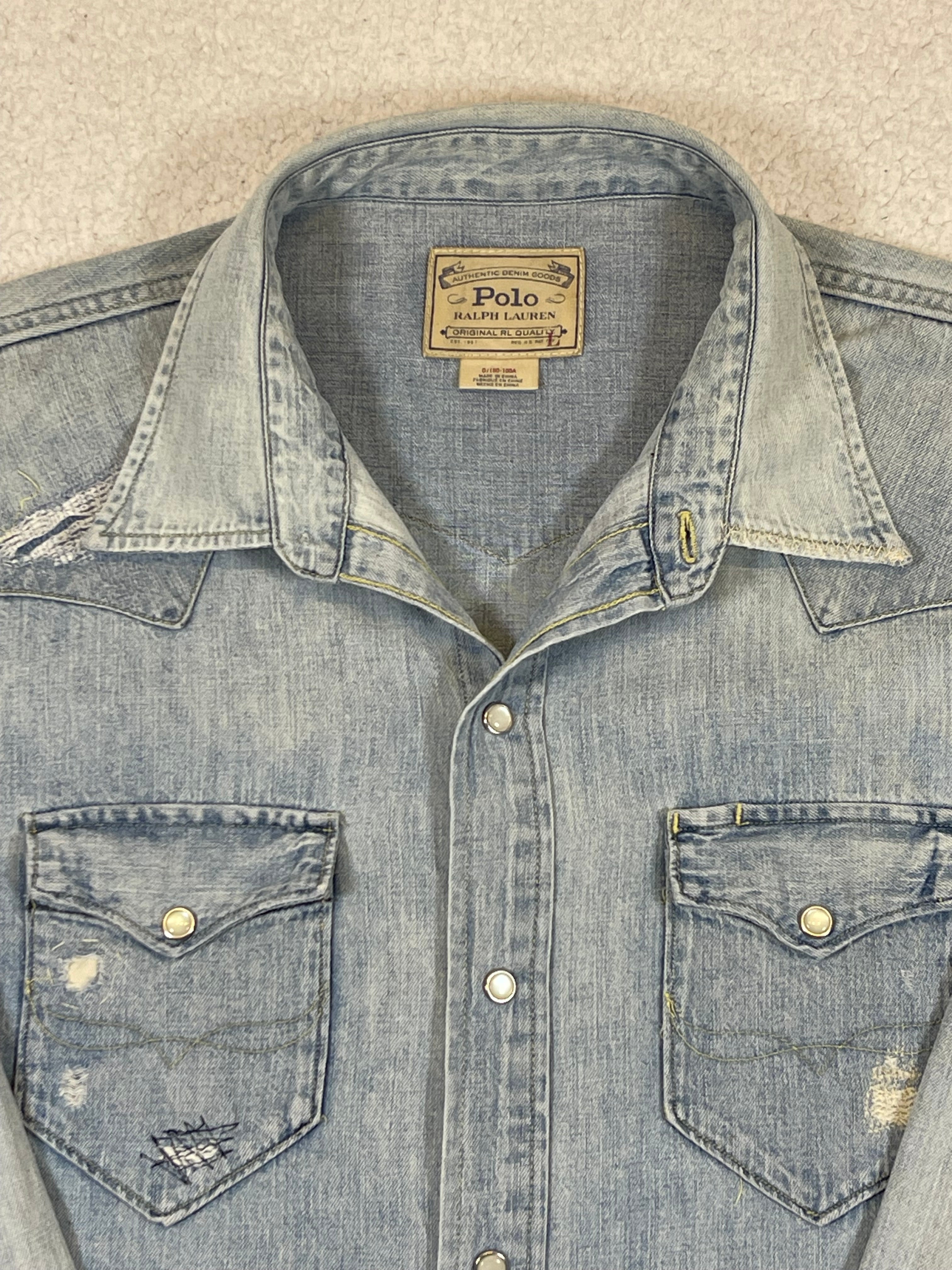 Polo Ralph Lauren Flag Western Aged Denim Shirt