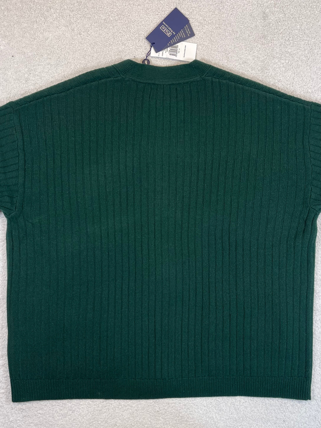 Polo by Ralph Lauren Big Fit Dog-Embroidered Wool Cardigan M