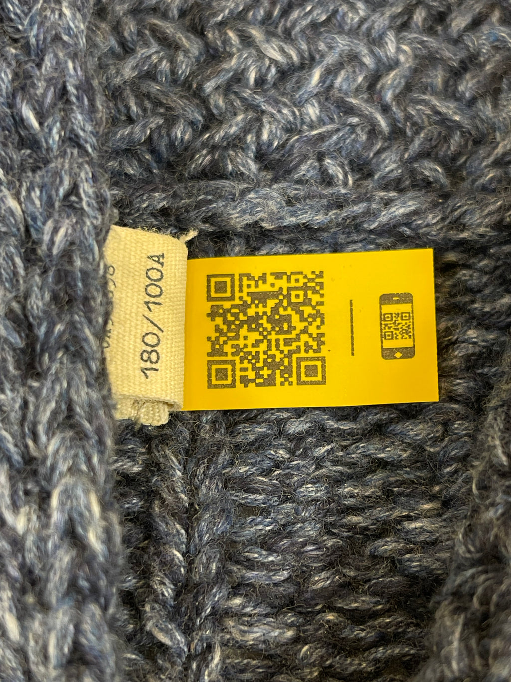 Denim & Supply Ralph Lauren Aran Knit Shawl Collar Flag Sweater (2021)