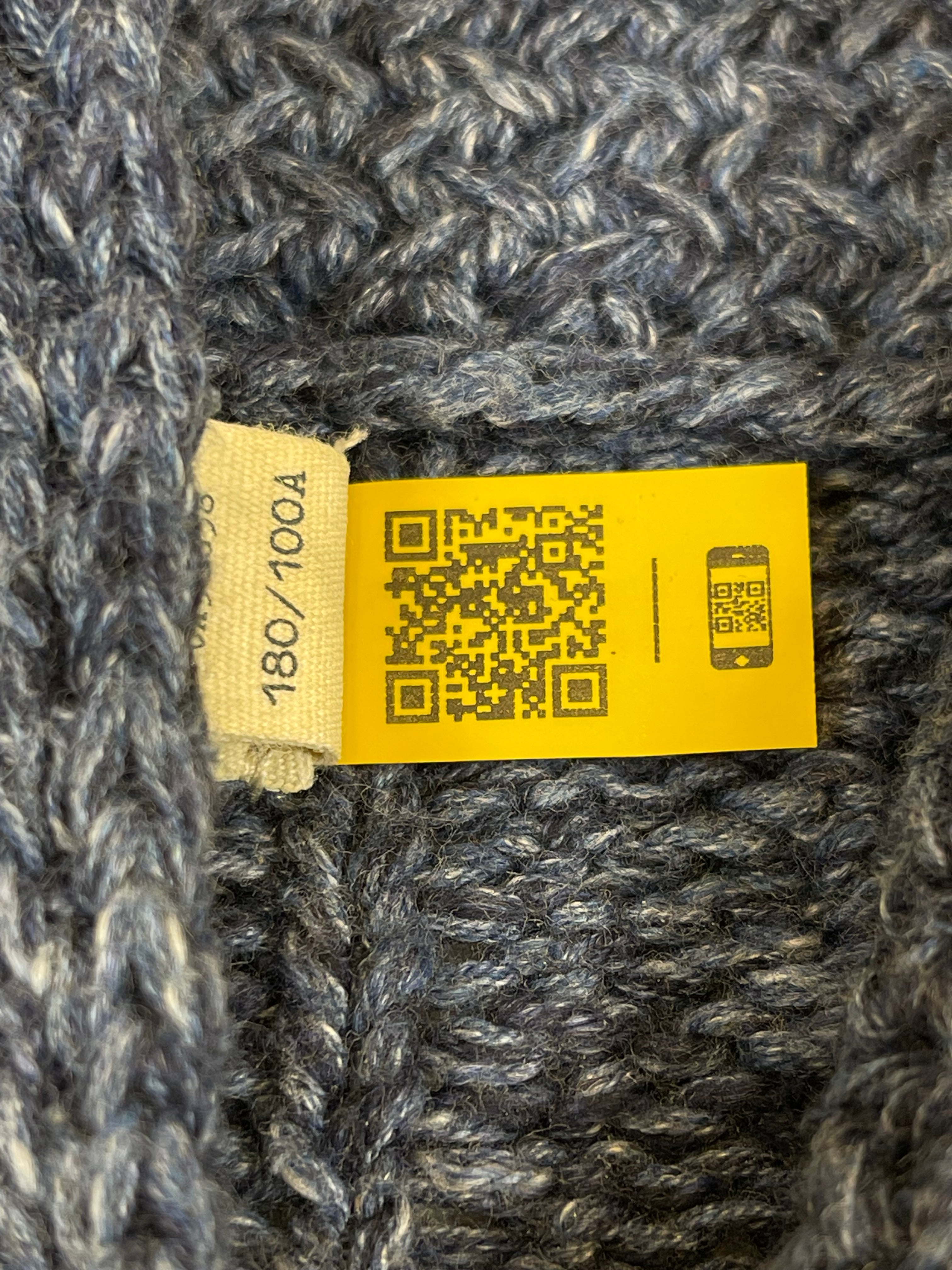 Denim & Supply Ralph Lauren Aran Knit Shawl Collar Flag Sweater (2021)