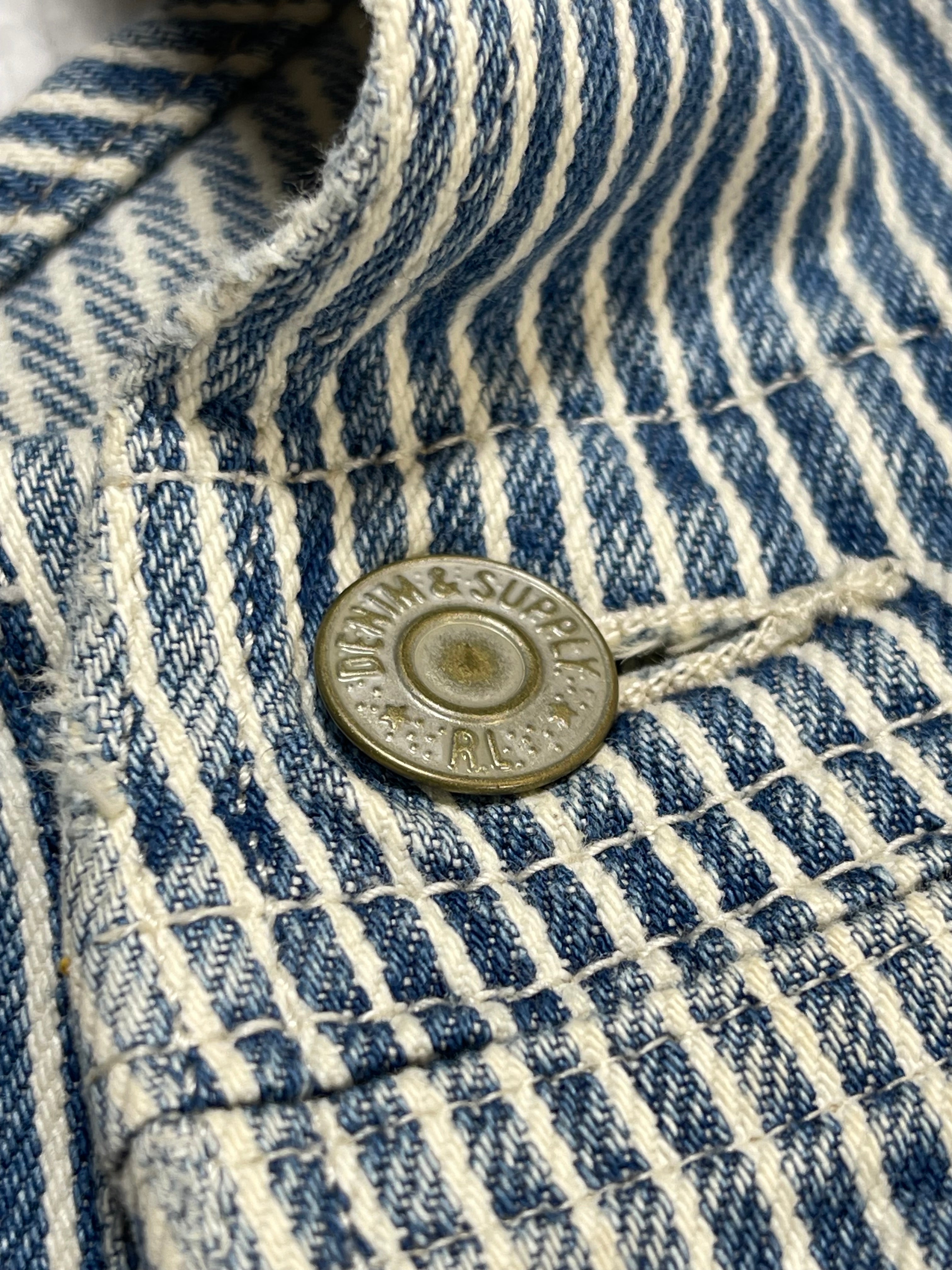 Ralph Lauren Denim & Supply Striped Aged Denim Overalls