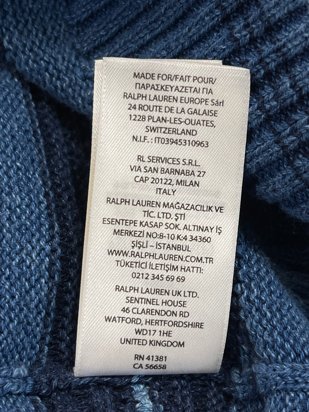 Polo by Ralph Lauren x Naiomi Glasses Indigo Cotton Sweater (2024)