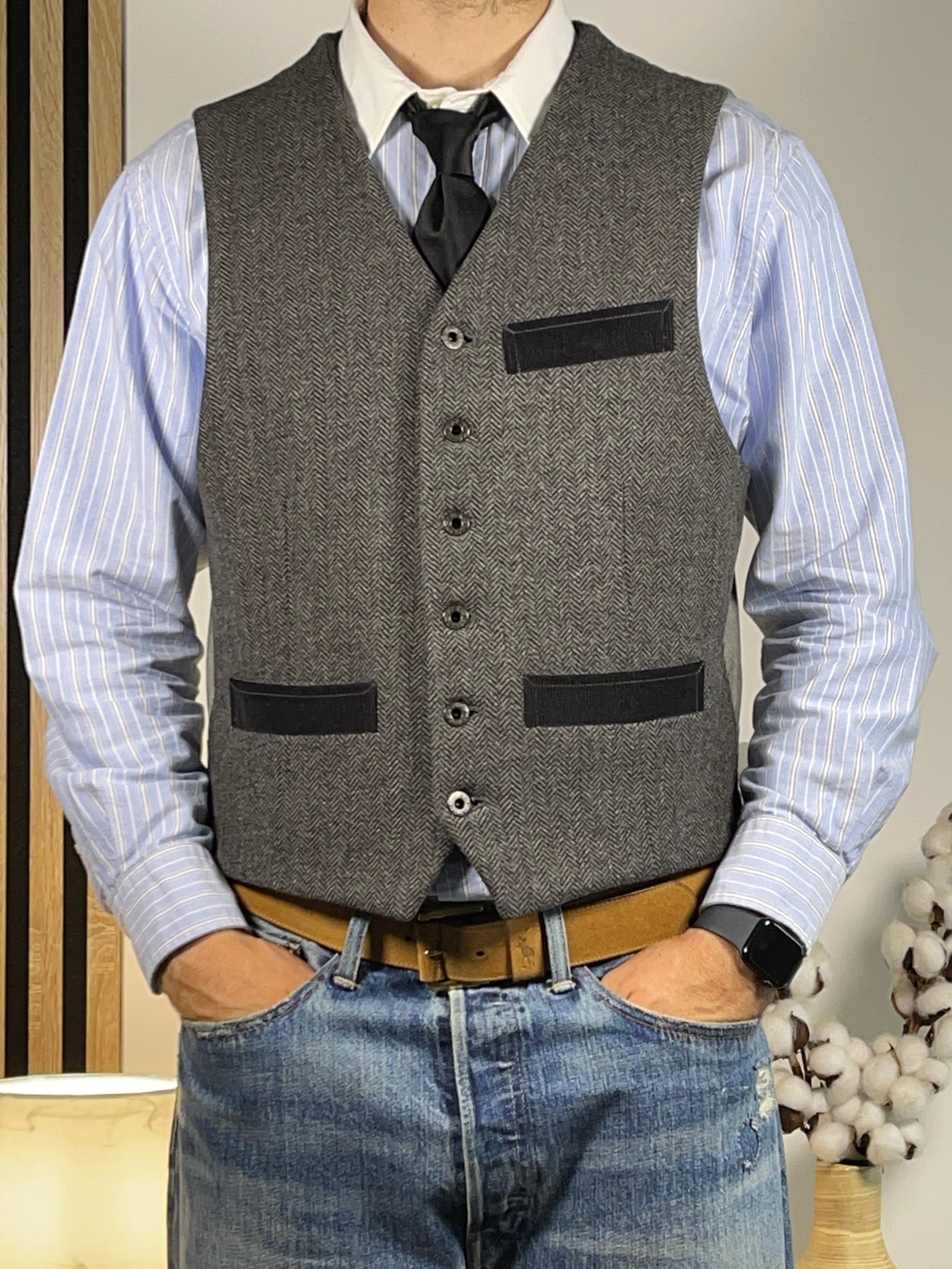 Polo Jeans Co. Ralph Lauren Herringbone Wool Vest