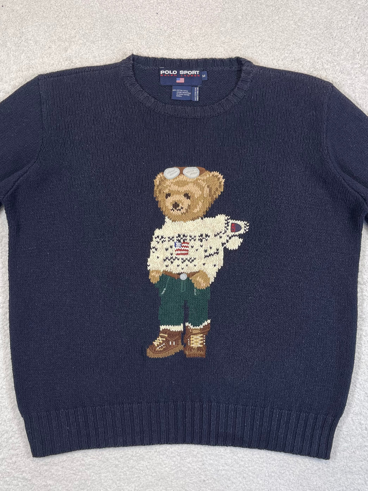 Ralph Lauren Polo Sport Vintage Polo Bear Cotton Sweater