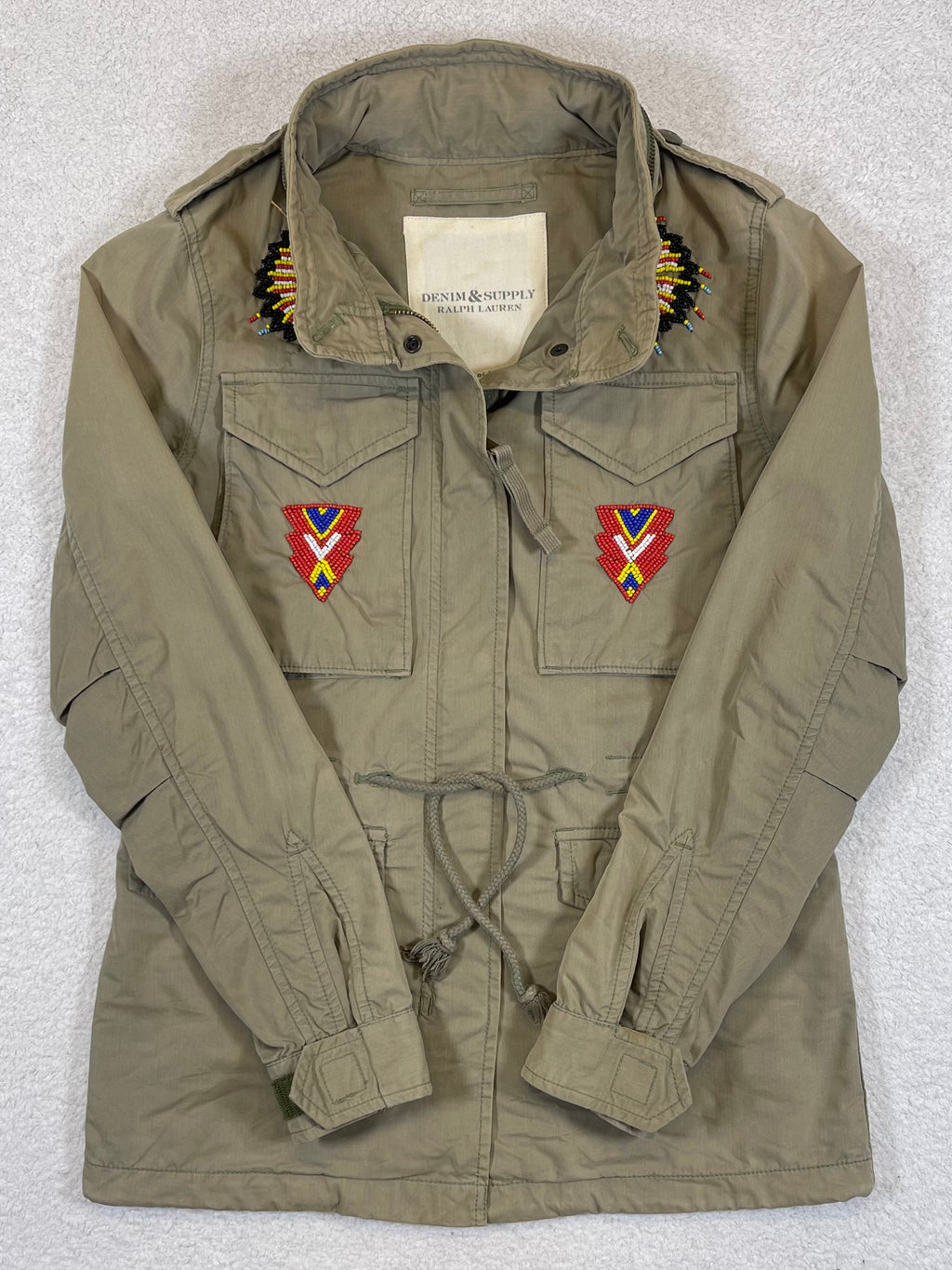 Ralph Lauren Denim & Supply Vintage Beaded Military Cotton Twill Jacket
