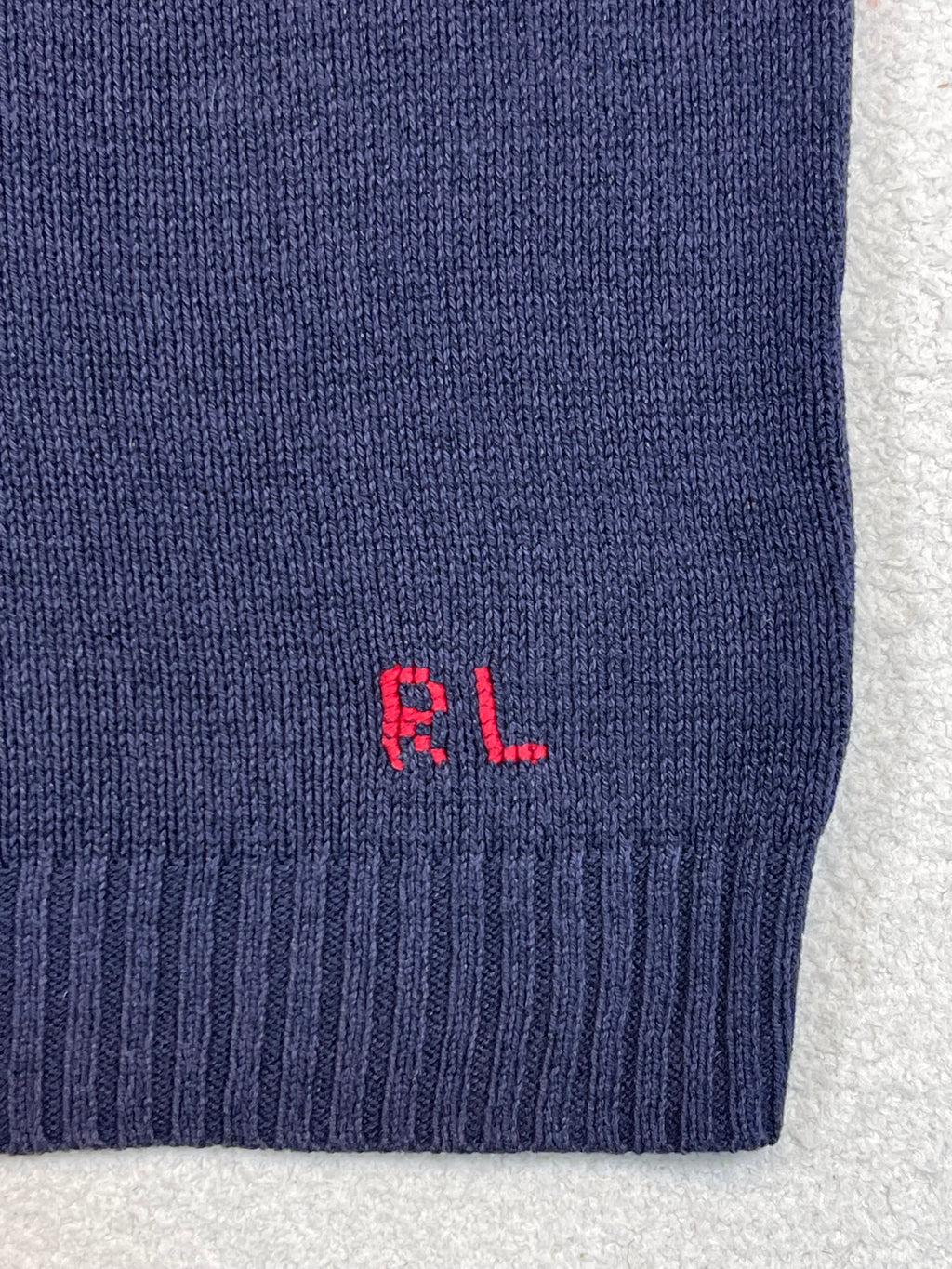 Polo Ralph Lauren Vintage Polo Bear Duffle Coat Cotton & Linen Sweater L