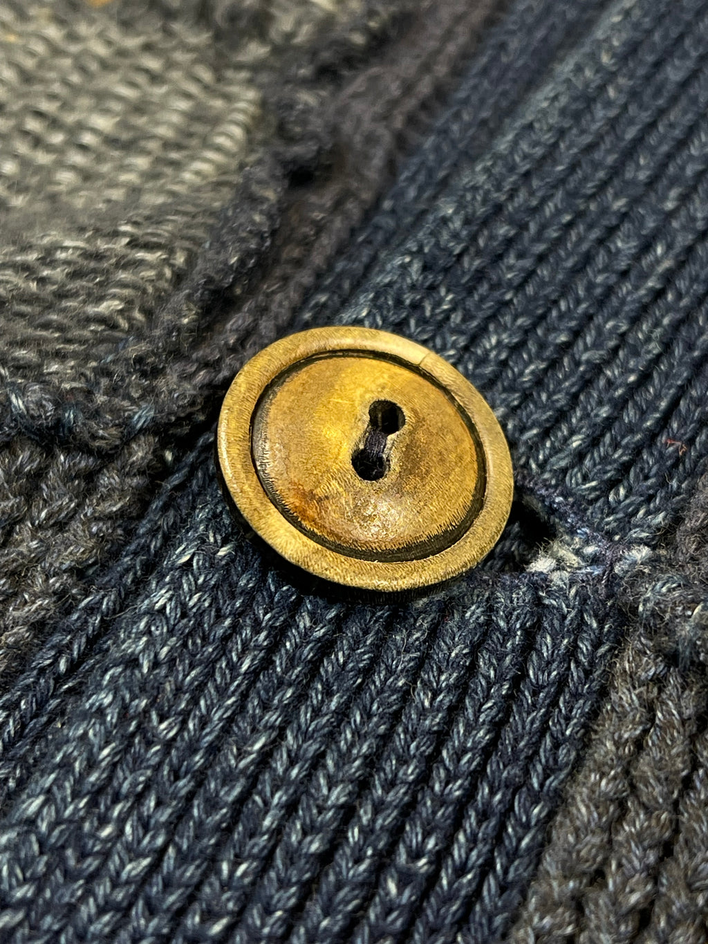 Polo by Ralph Lauren Indigo Patchwork Cotton & Linen Cardigan (Vintage 2000s)