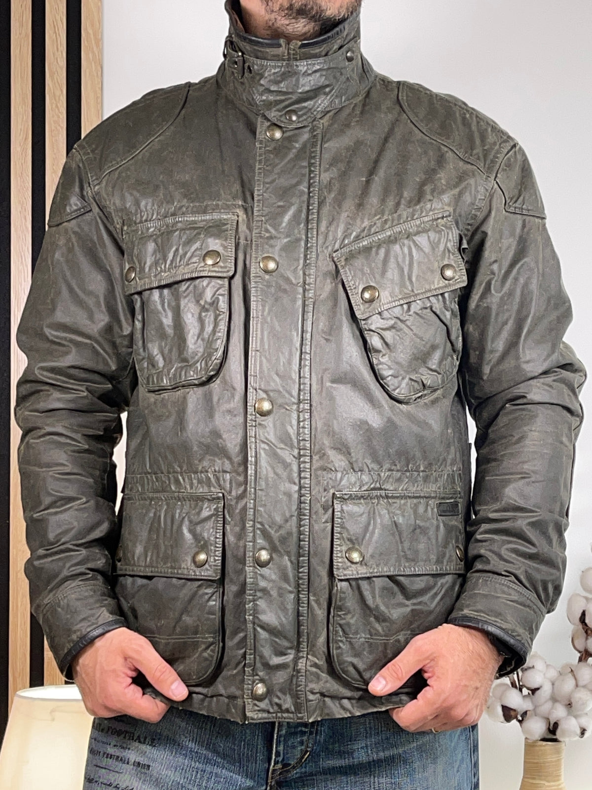 Polo Ralph Lauren Waxed Cotton Motorcycle Jacket L