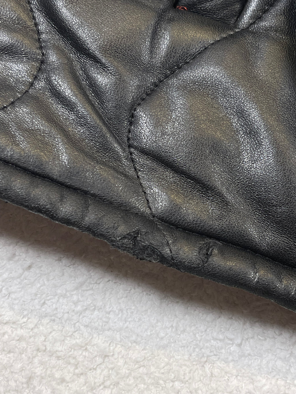 Polo Jeans Co. Ralph Lauren Vintage Quilted Lamb Leather Bomber Jacket