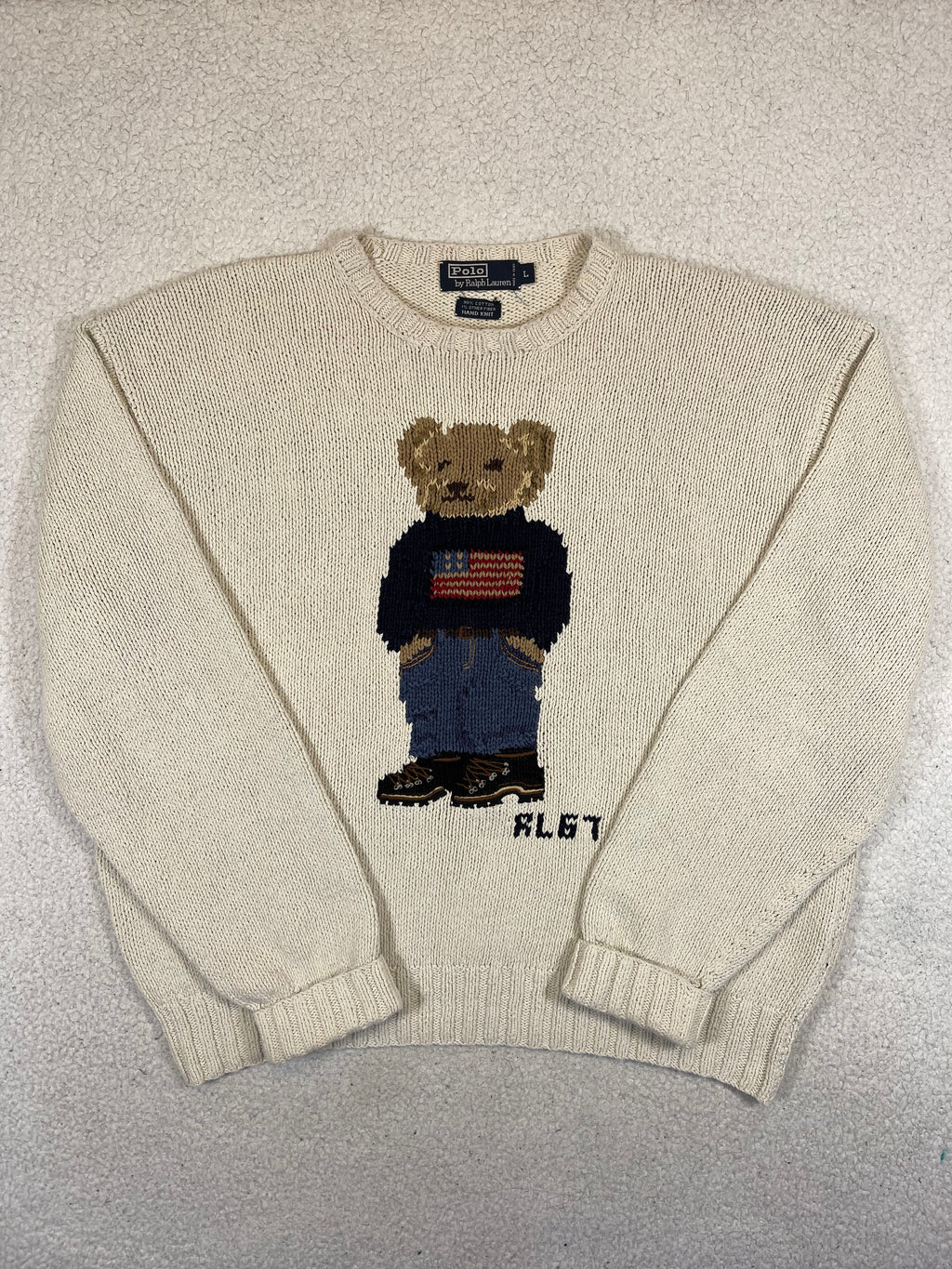Polo Ralph Lauren Iconic Hand-Knit Polo Bear Sweater (Vintage 90s)