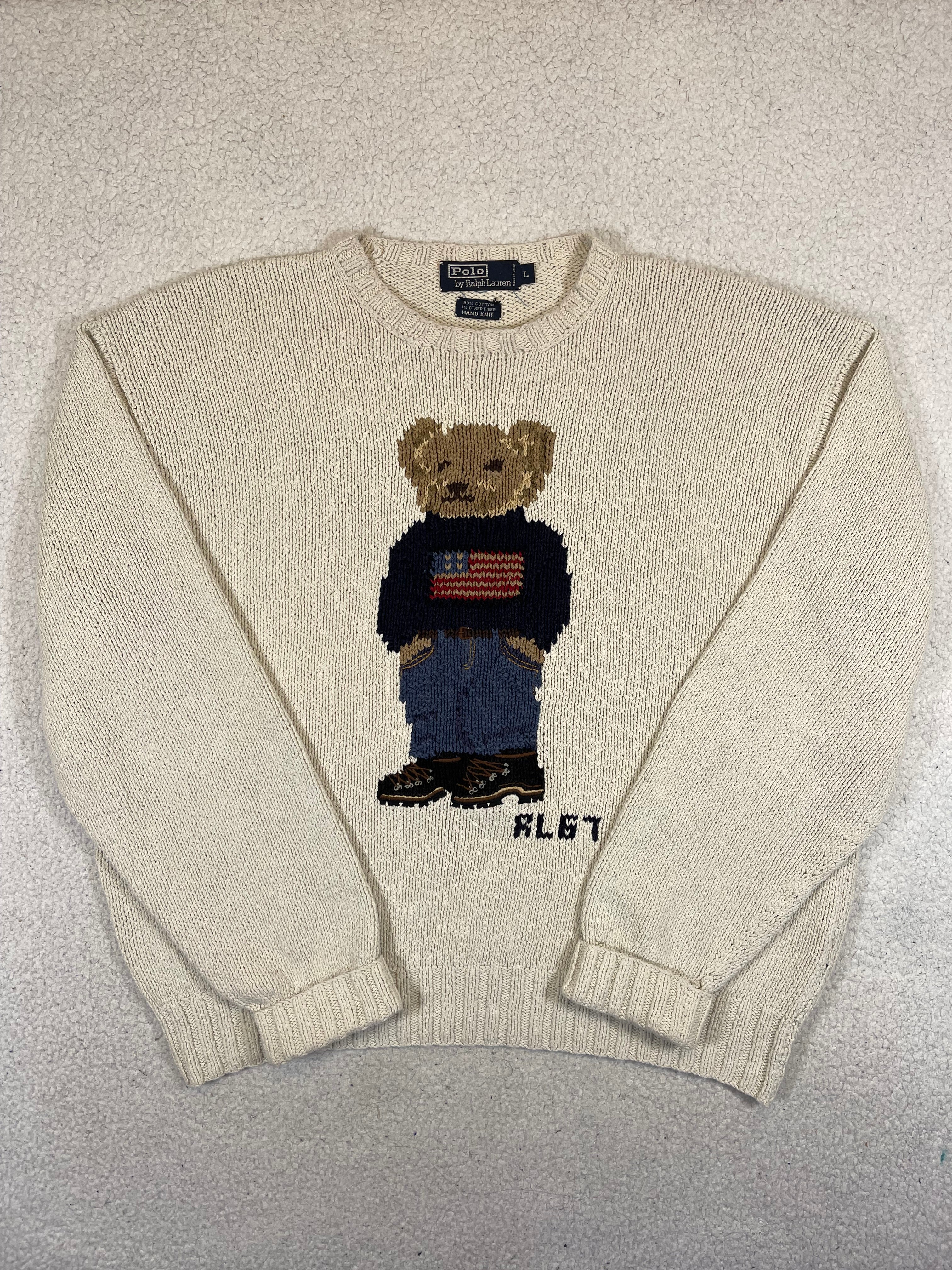Polo Ralph Lauren Iconic Hand-Knit Polo Bear Sweater (Vintage 90s)