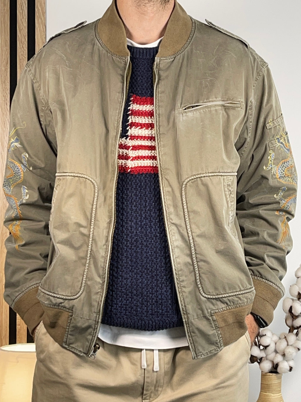 Polo by Ralph Lauren & Co. Vintage RL Tigers Div. 1967 Cotton Twill Bomber Jacket