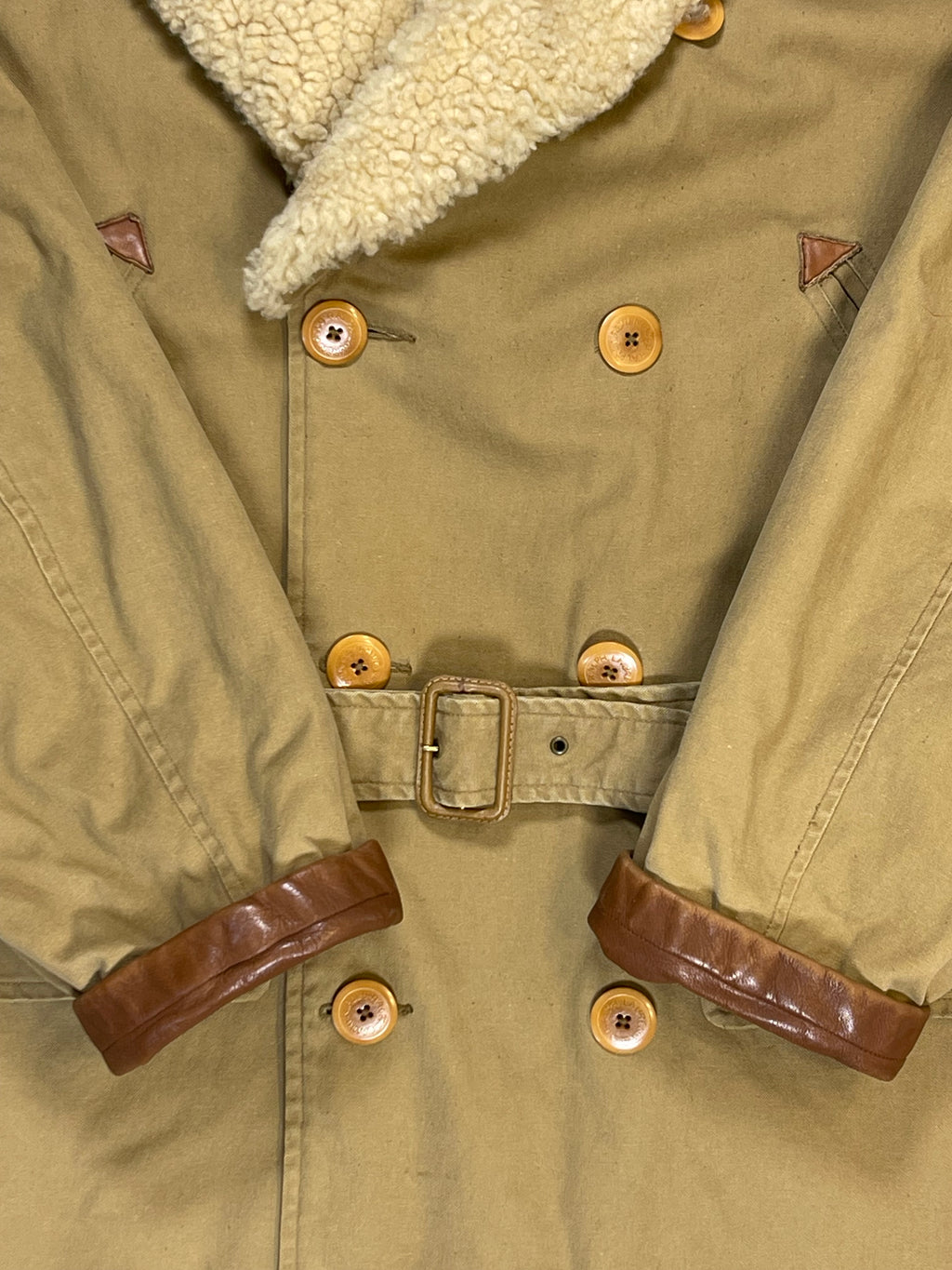 Polo by Ralph Lauren Vintage Shearling-Collar Canvas Ranch Coat