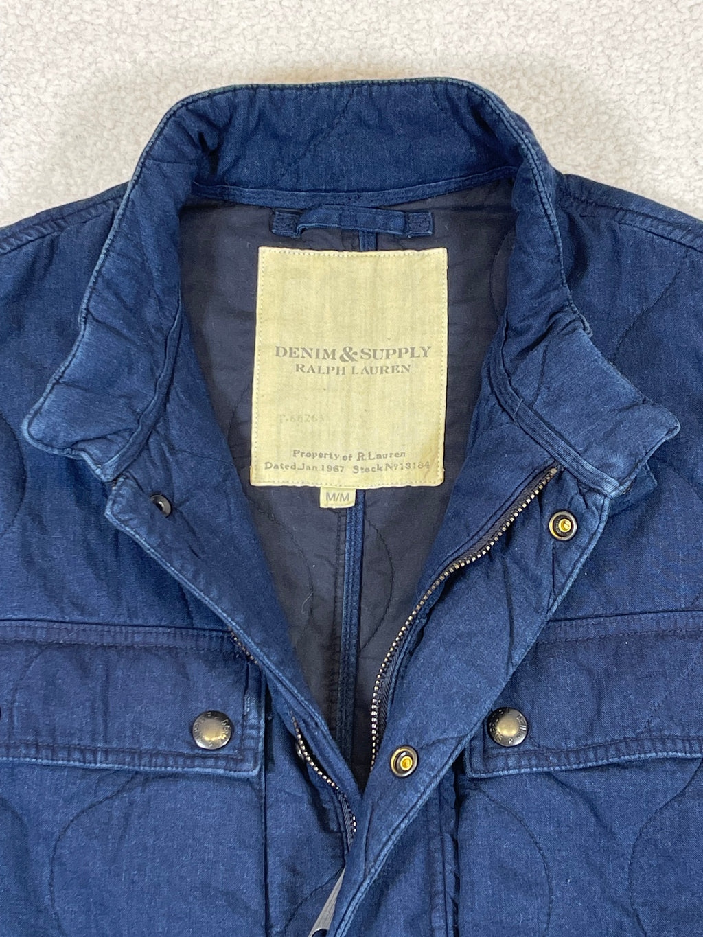Ralph Lauren Denim & Supply Quilted Indigo Denim Field Jacket