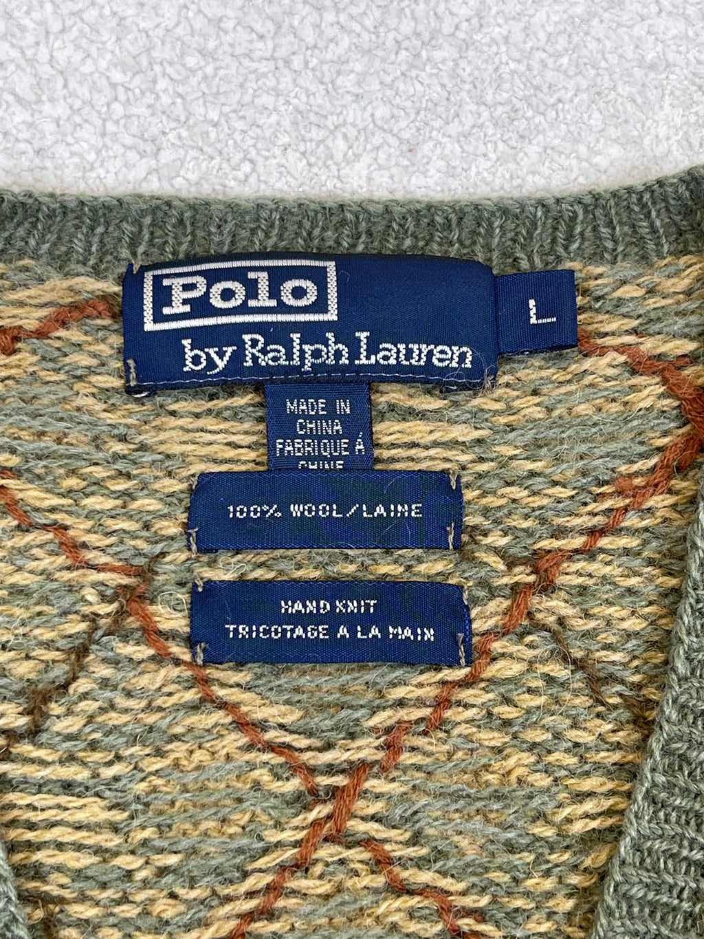 Polo by Ralph Lauren Vintage Hand-Knit Argyle Wool Sweater Vest