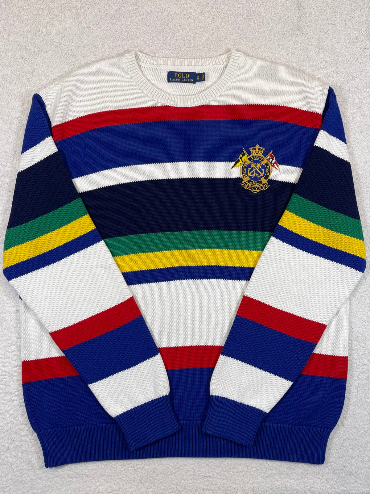 Polo Ralph Lauren Nautical-Inspired Striped Cotton Sweater XL