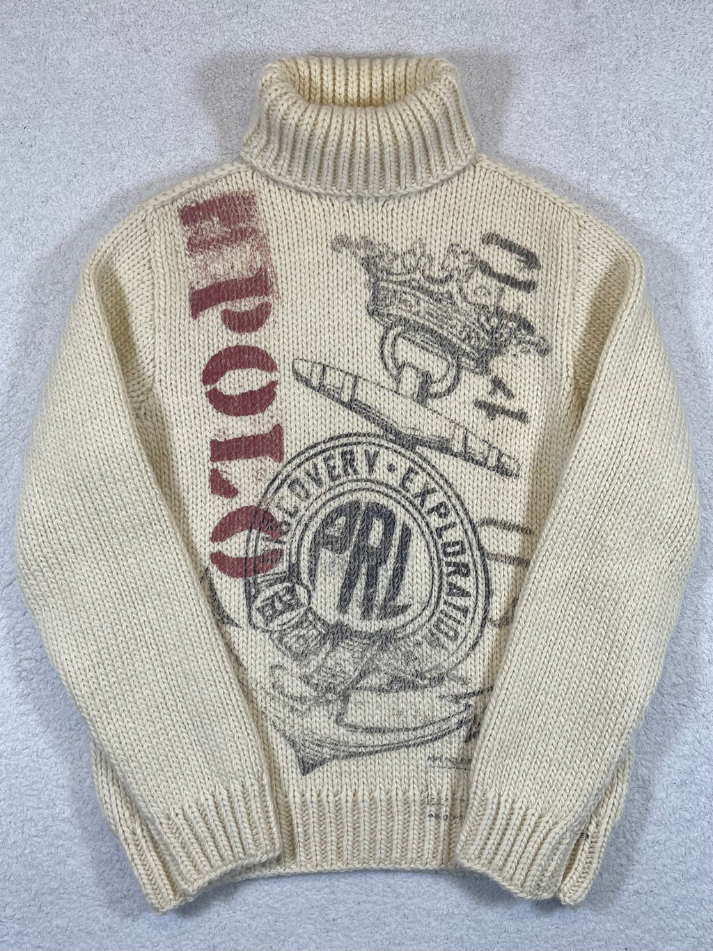 Polo by Ralph Lauren Vintage Nautical-Inspired Wool Turtleneck Sweater S