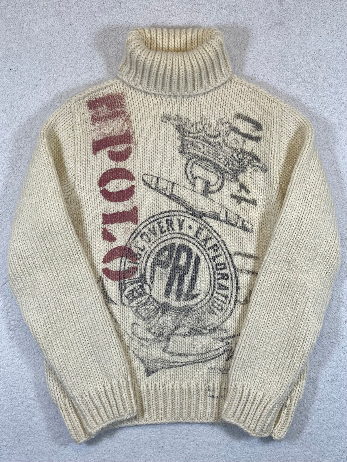 Polo by Ralph Lauren Vintage Nautical-Inspired Wool Turtleneck Sweater S