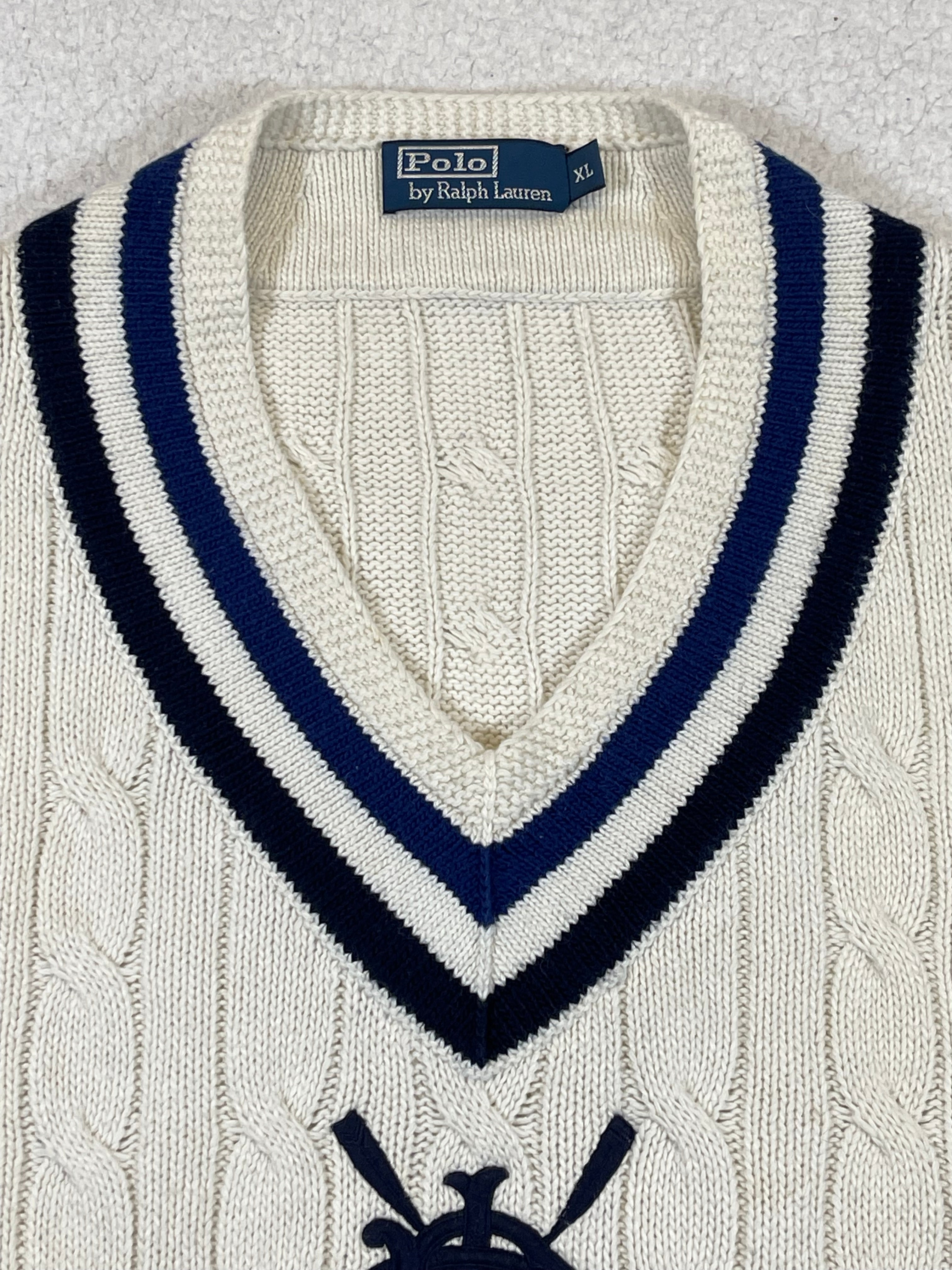 Polo Ralph Lauren Cricket Crest Cotton & Cashmere Sweater Vest (Vintage 2000s)