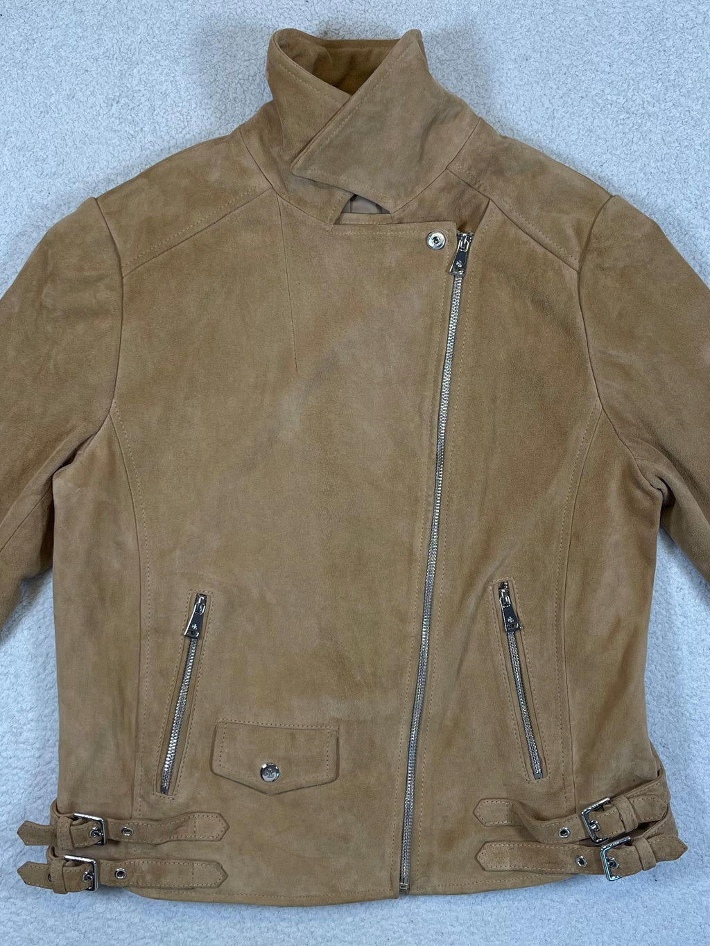 Lauren Ralph Lauren Goat Suede Biker Jacket M