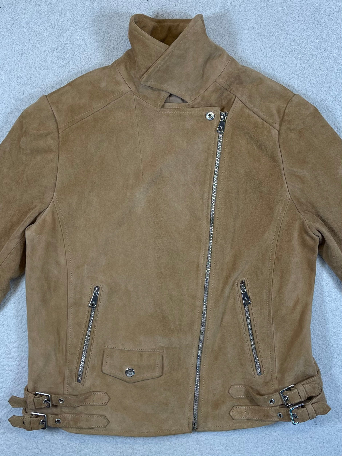 Lauren Ralph Lauren Goat Suede Biker Jacket M