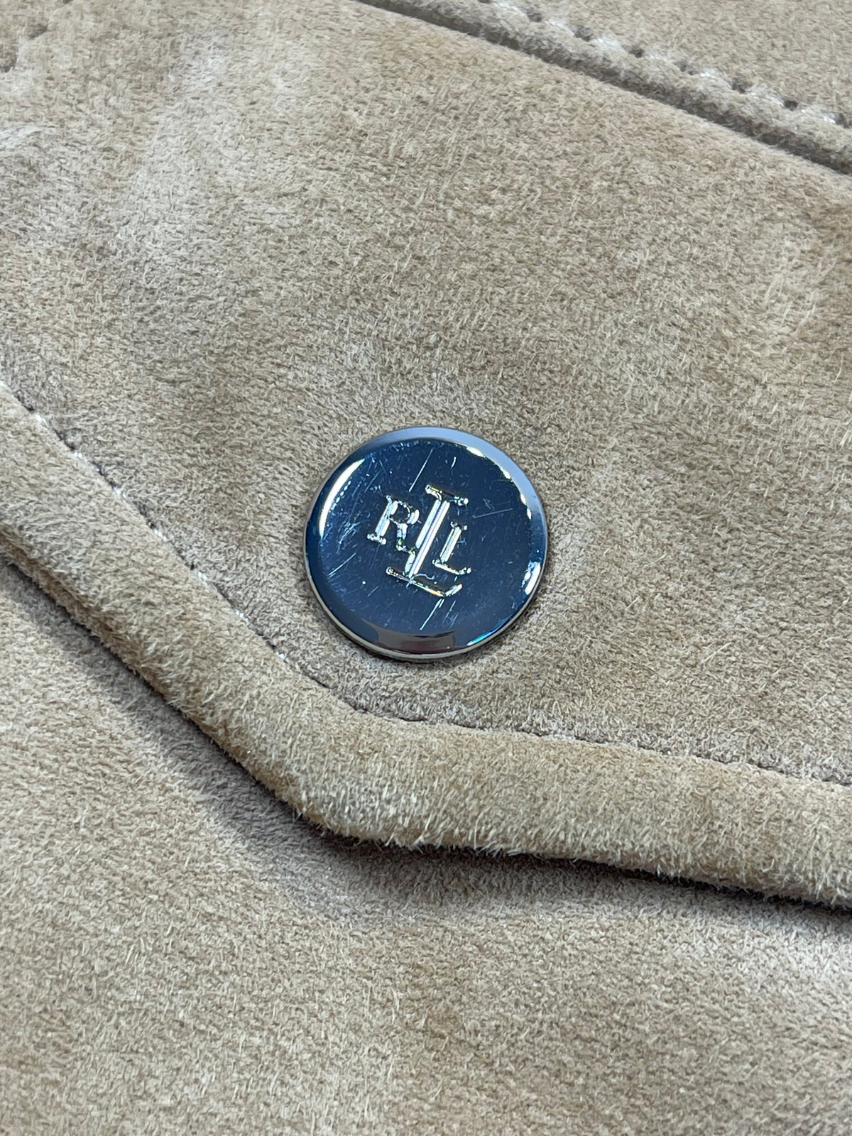 Lauren Ralph Lauren Goat Suede Biker Jacket M
