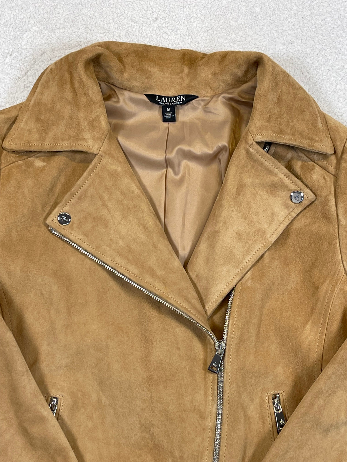 Lauren Ralph Lauren Goat Suede Biker Jacket M