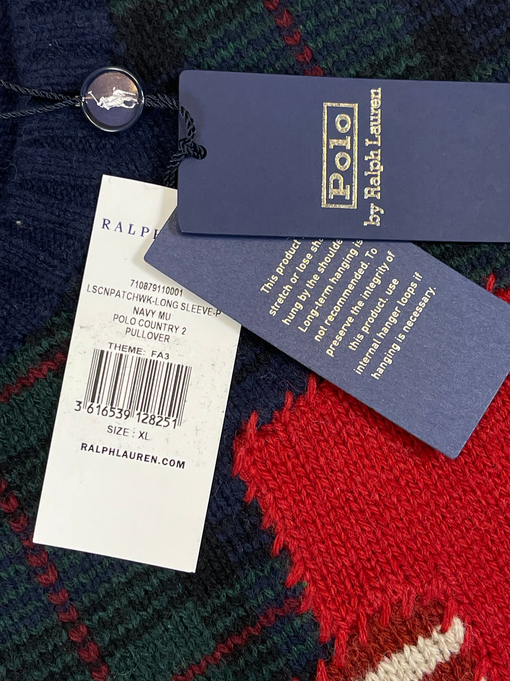 Polo by Ralph Lauren Polo Country Flag Patchwork Wool Sweater XL