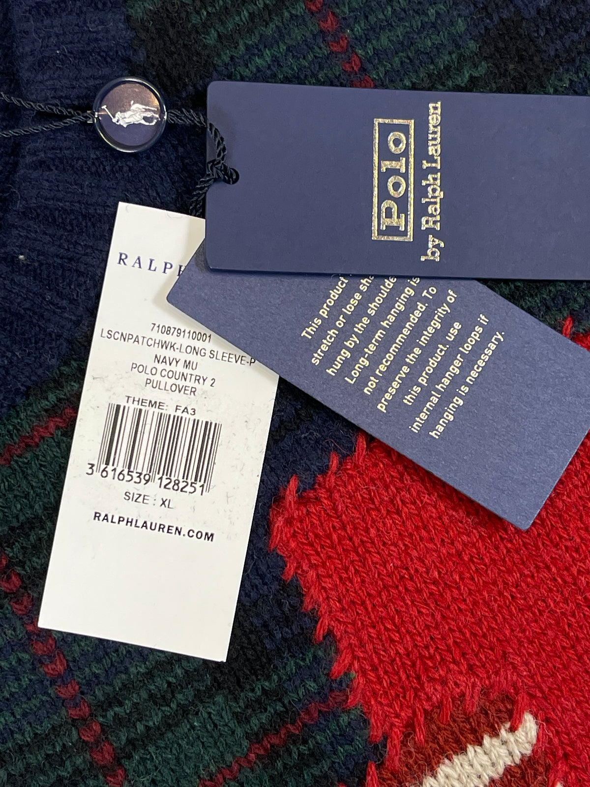 Polo by Ralph Lauren Polo Country Flag Patchwork Wool Sweater XL