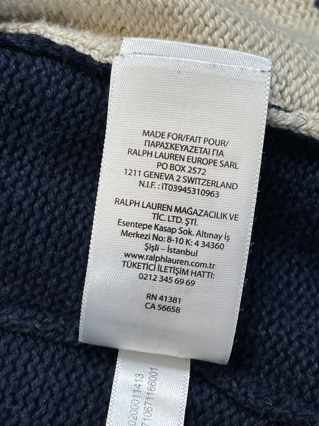 Polo Ralph Lauren Collegiate Cotton & Linen Cardigan with Leather Elbow Patches L