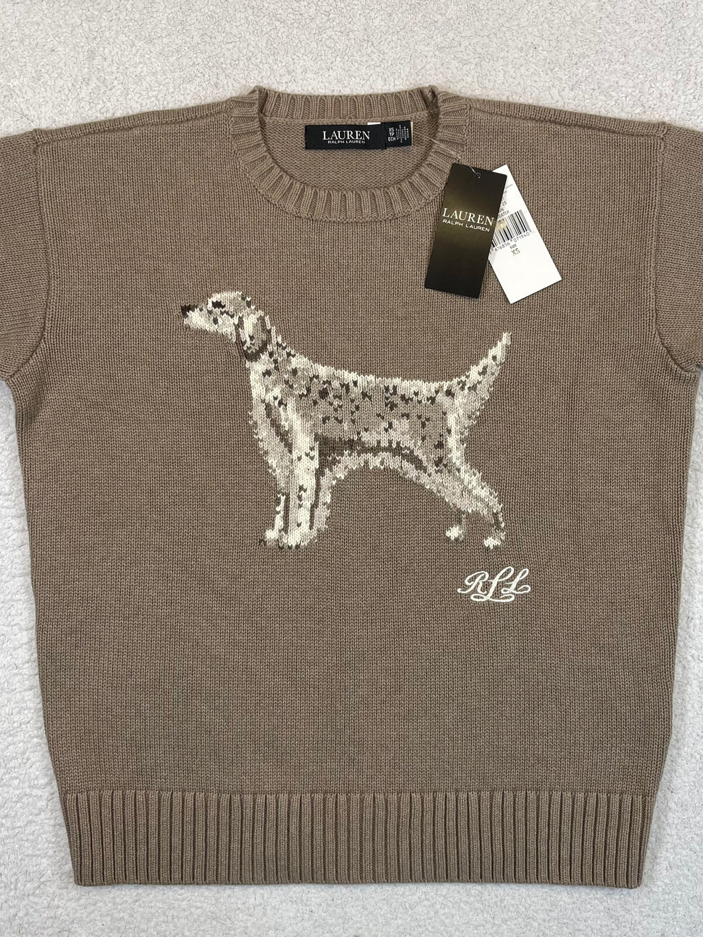 Lauren Ralph Lauren English Setter Intarsia-Knit Cotton Sweater XS