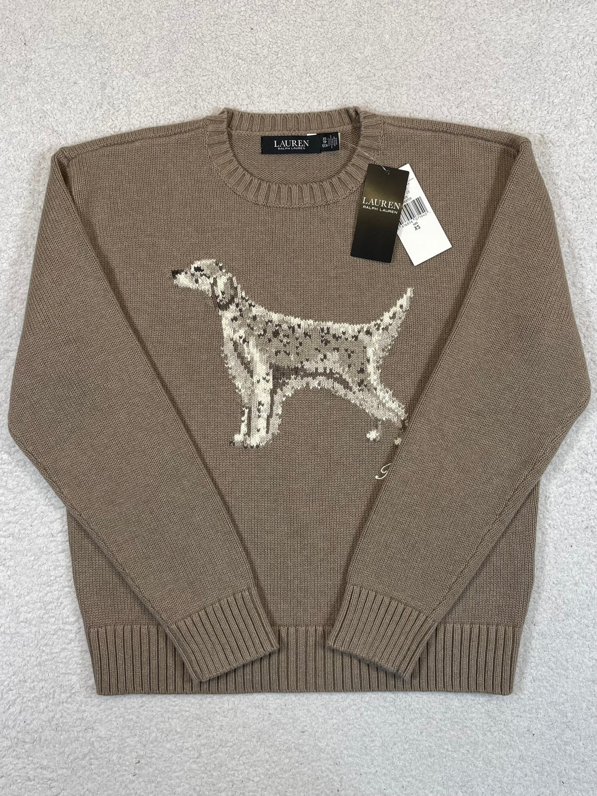 Lauren Ralph Lauren English Setter Intarsia-Knit Cotton Sweater XS