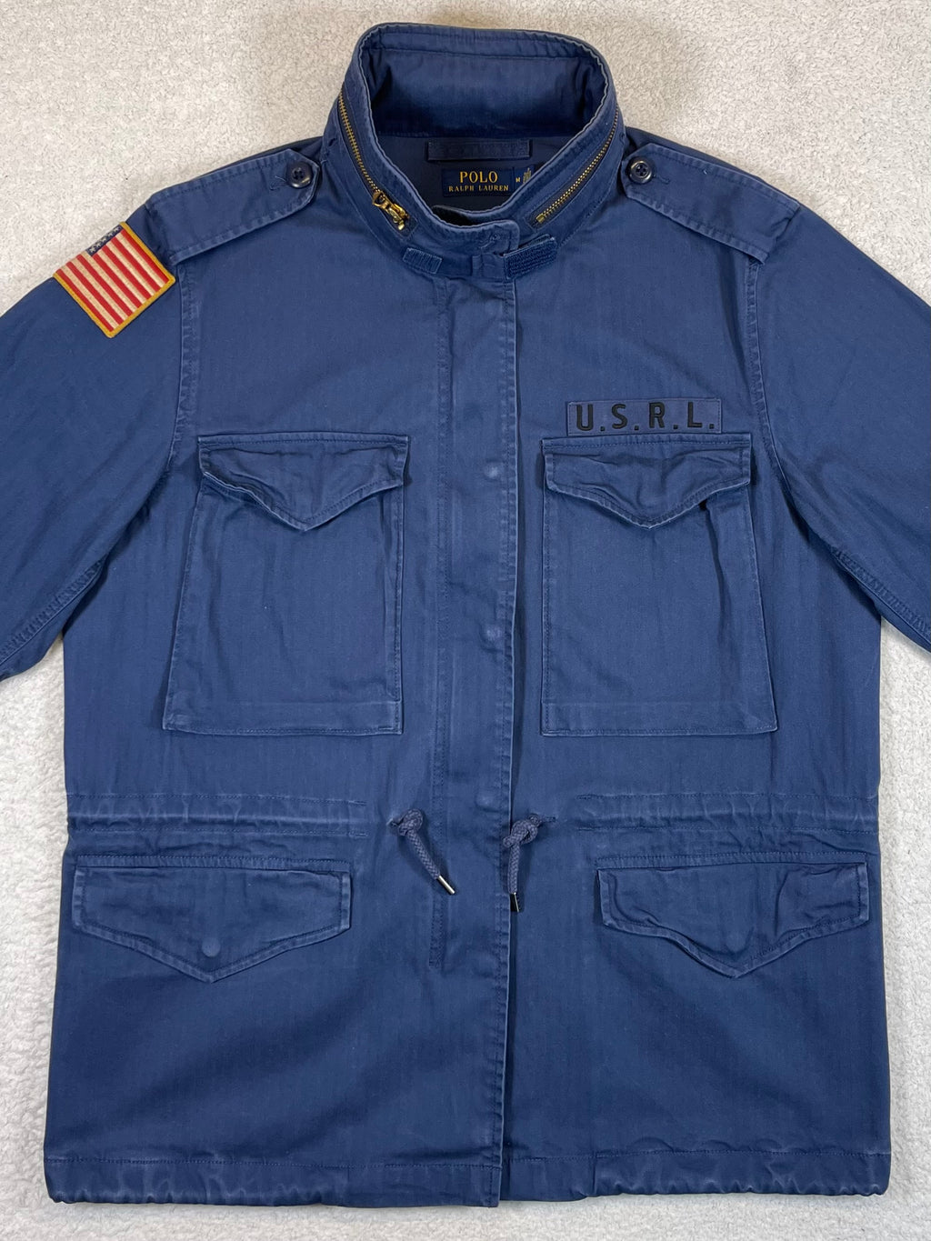 Polo Ralph Lauren Iconic Herringbone Cotton Canvas Military Field Jacket M