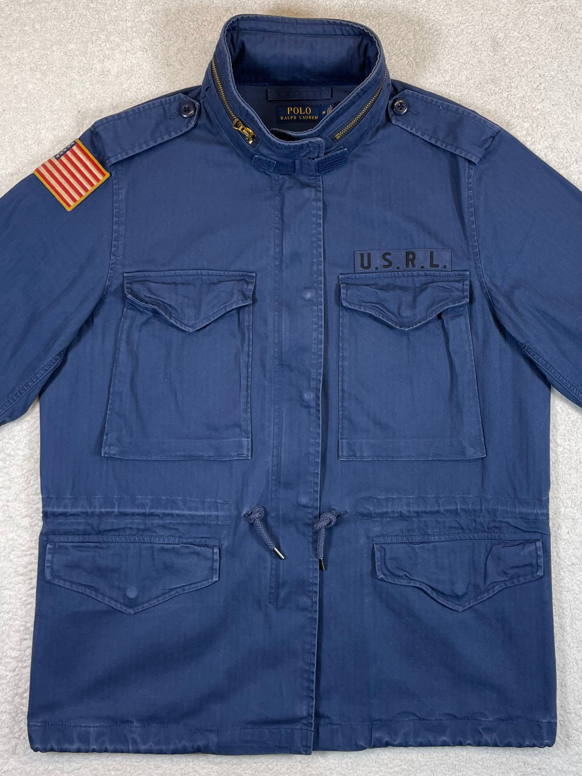 Polo Ralph Lauren Iconic Herringbone Cotton Canvas Military Field Jacket M