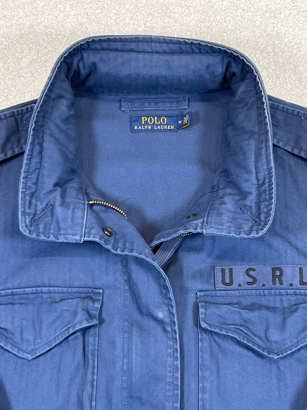Polo Ralph Lauren Iconic Herringbone Cotton Canvas Military Field Jacket M