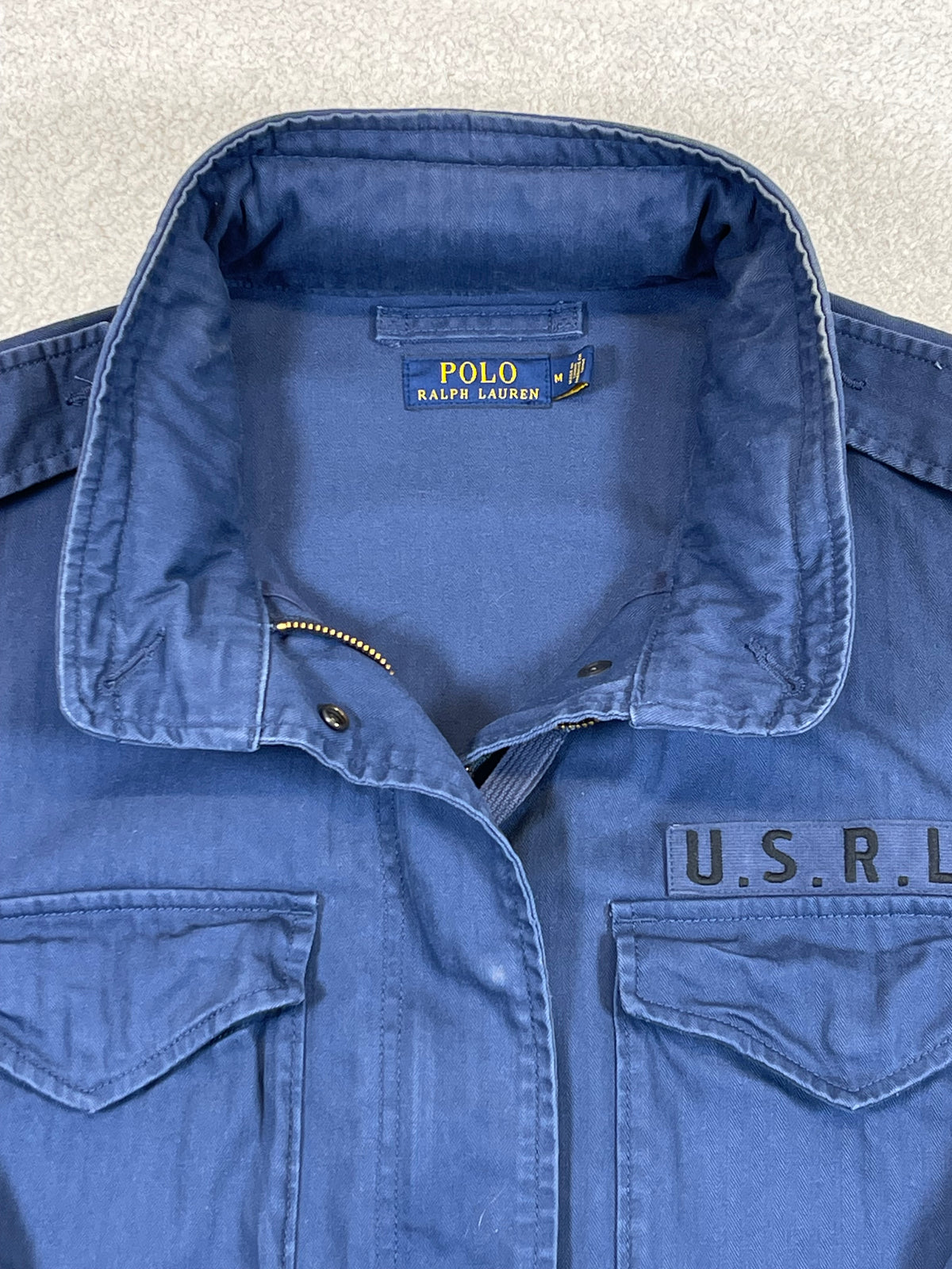Polo Ralph Lauren Iconic Herringbone Cotton Canvas Military Field Jacket M