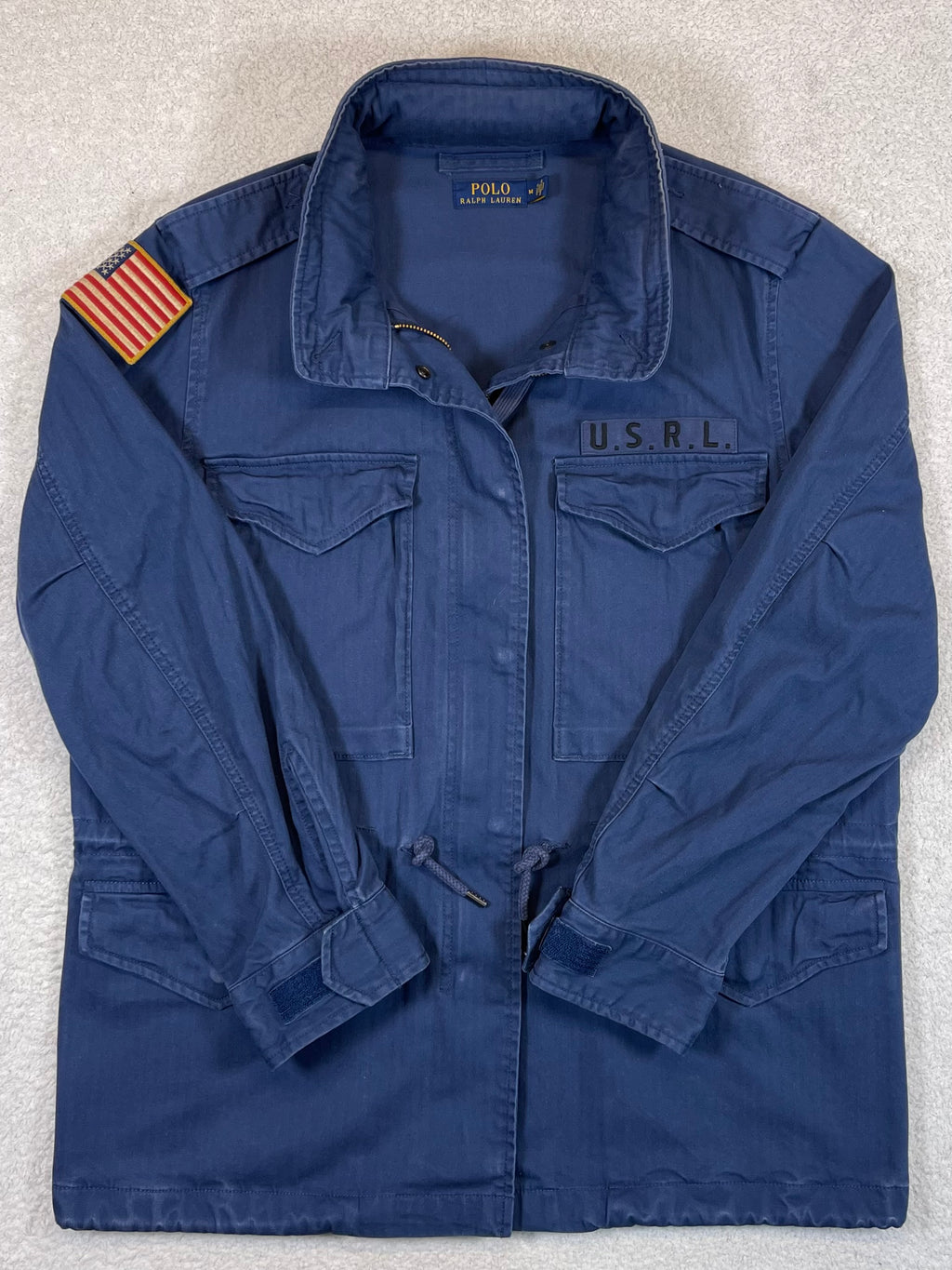 Polo Ralph Lauren Iconic Herringbone Cotton Canvas Military Field Jacket M