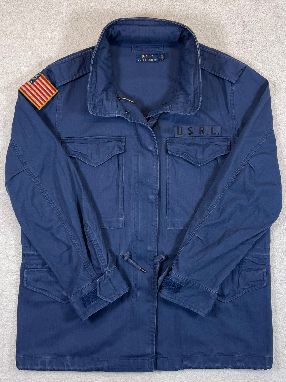 Polo Ralph Lauren Iconic Herringbone Cotton Canvas Military Field Jacket M