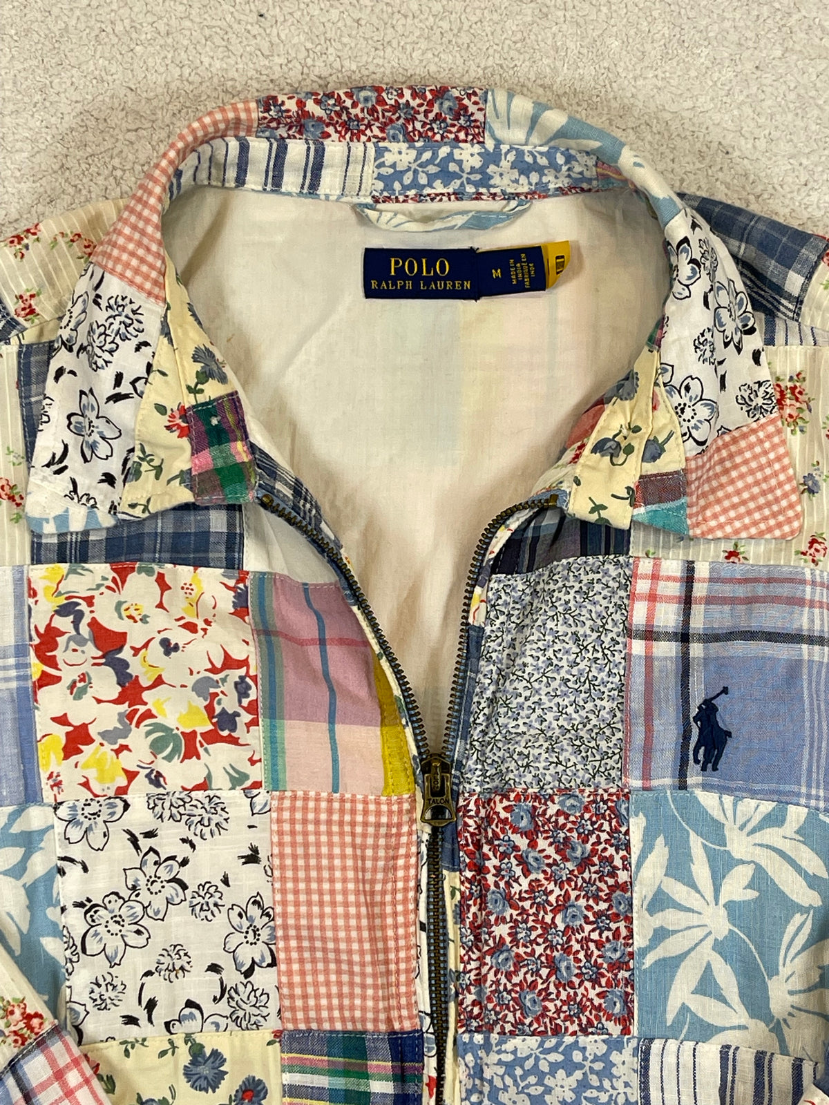 Polo Ralph Lauren Floral Patchwork Cotton & Linen Windbreaker Jacket