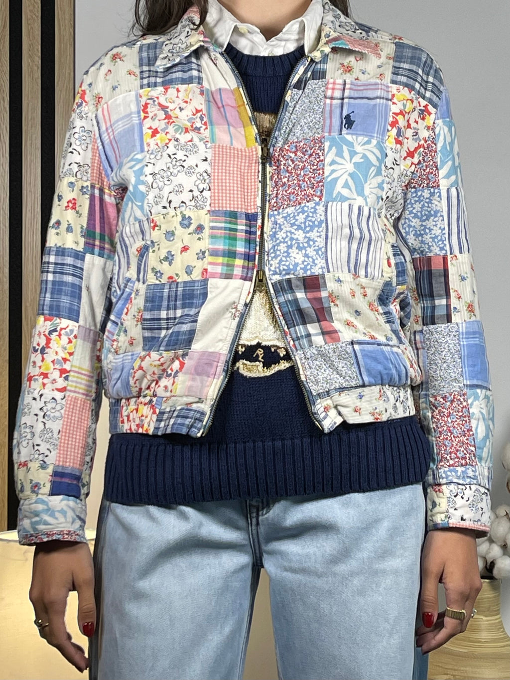 Polo Ralph Lauren Floral Patchwork Cotton & Linen Windbreaker Jacket