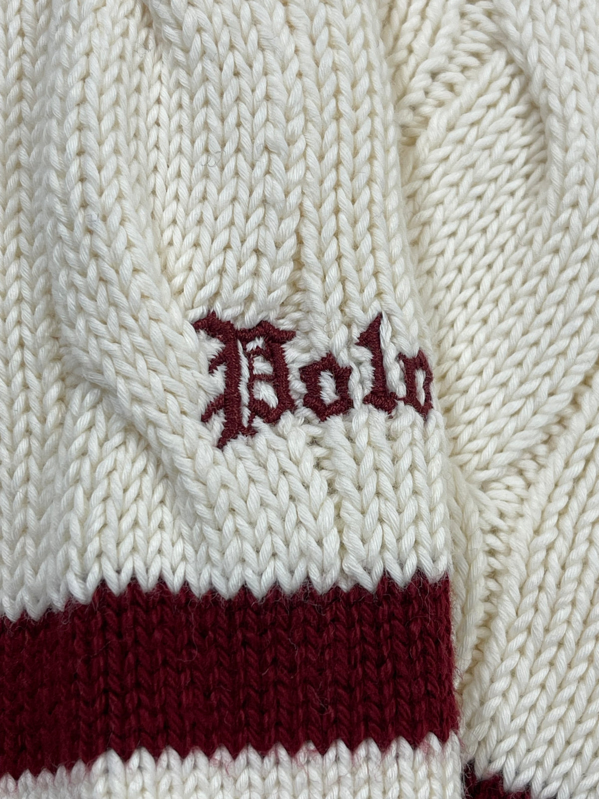 Polo by Ralph Lauren Morehouse College Cable-Knit Cotton Cricket Sweater XL