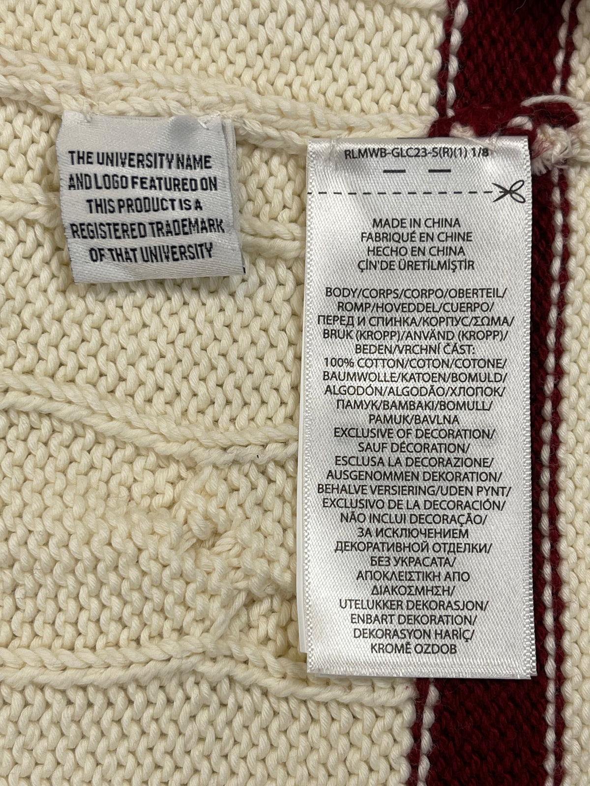 Polo by Ralph Lauren Morehouse College Cable-Knit Cotton Cricket Sweater XL