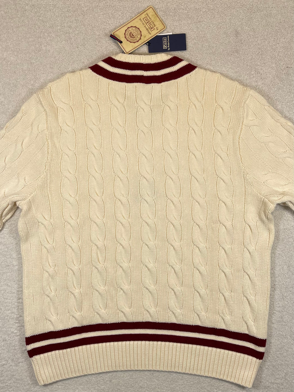 Polo by Ralph Lauren Morehouse College Cable-Knit Cotton Cricket Sweater XL