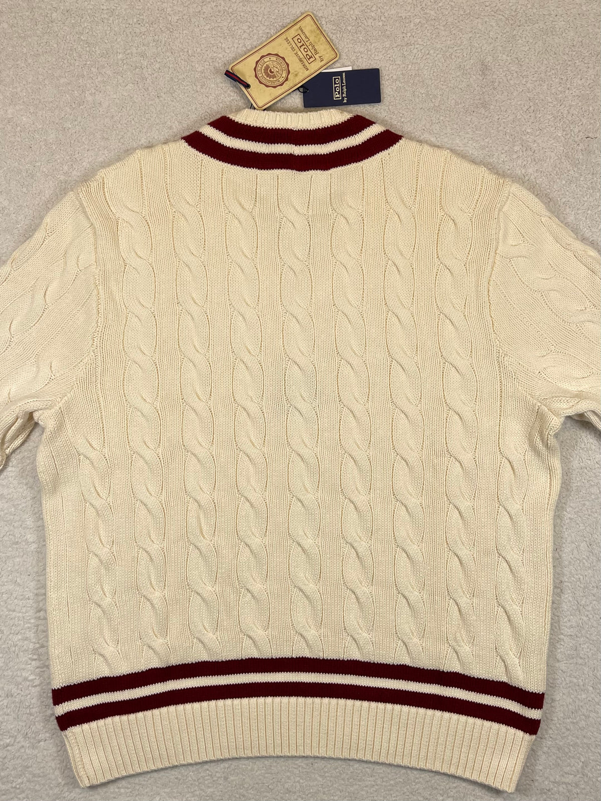 Polo by Ralph Lauren Morehouse College Cable-Knit Cotton Cricket Sweater XL