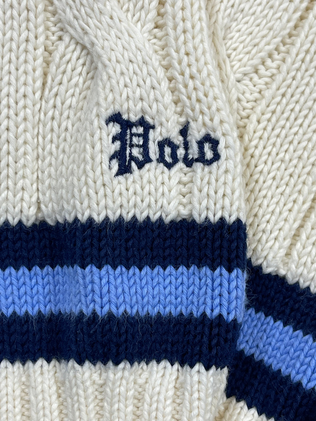 Polo by Ralph Lauren Iconic Cable-Knit Cotton Cricket Sweater M