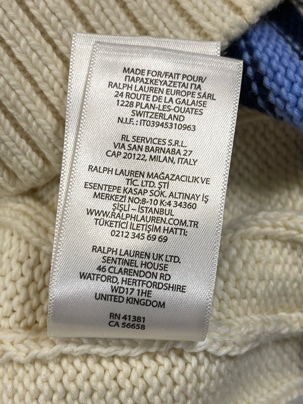 Polo by Ralph Lauren Iconic Cable-Knit Cotton Cricket Sweater M