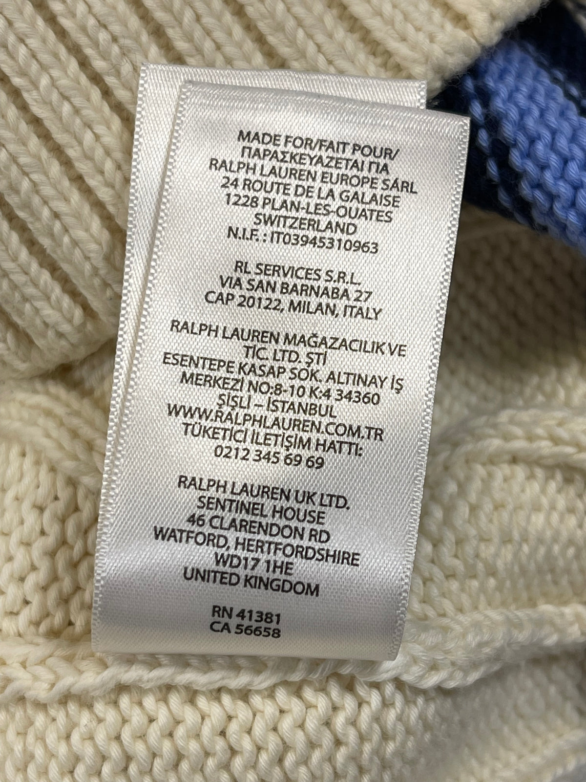 Polo by Ralph Lauren Iconic Cable-Knit Cotton Cricket Sweater M