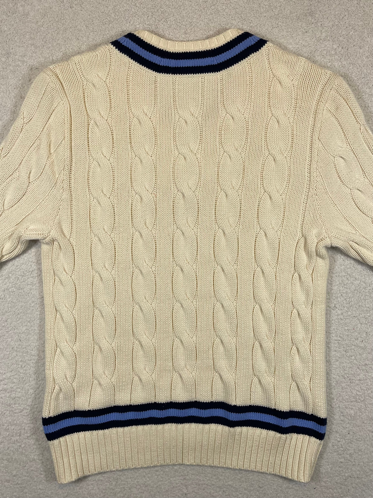 Polo by Ralph Lauren Iconic Cable-Knit Cotton Cricket Sweater M