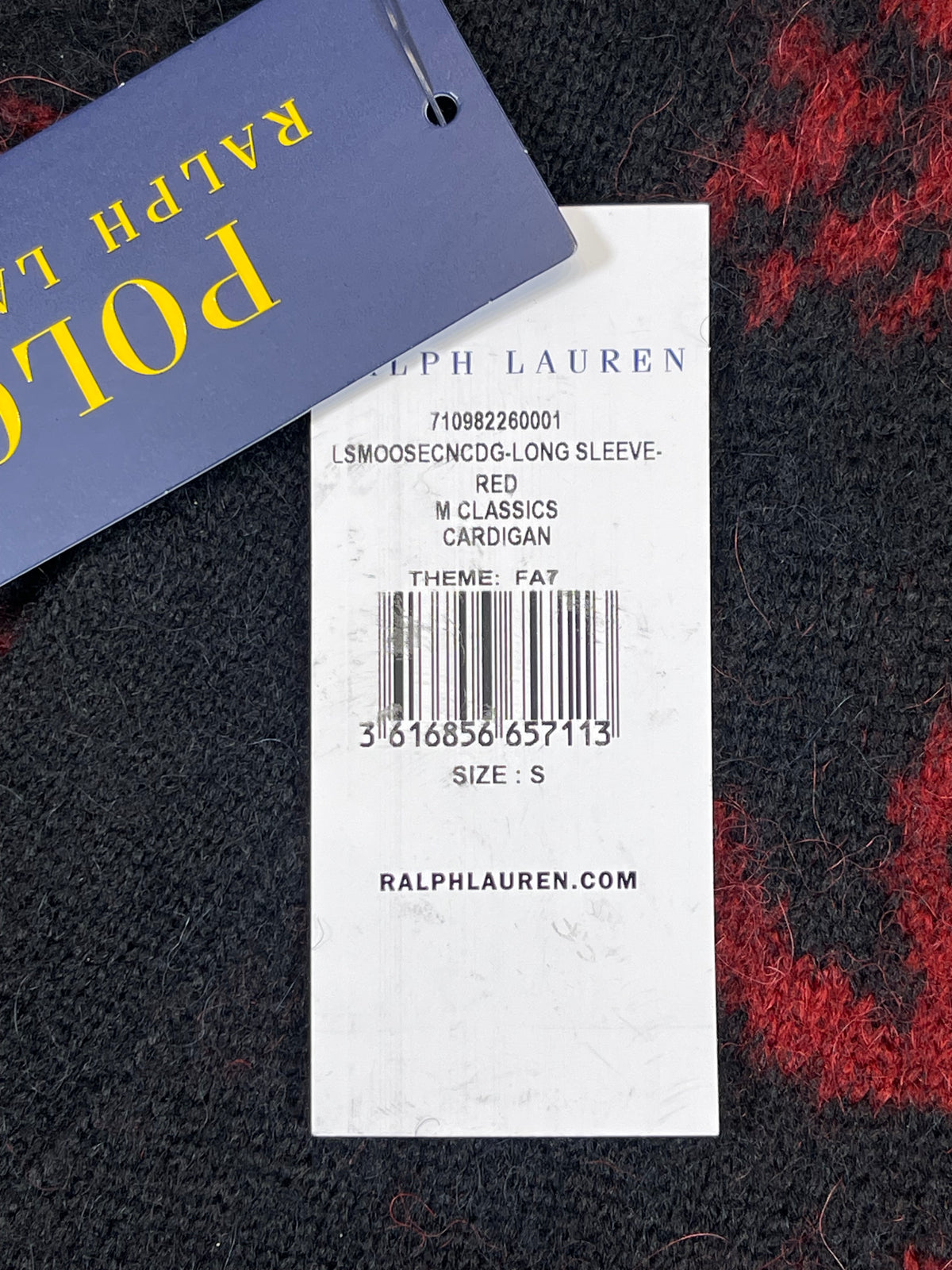 Polo Ralph Lauren Moose & Buffalo Plaid Alpaca Wool-Blend Cardigan S