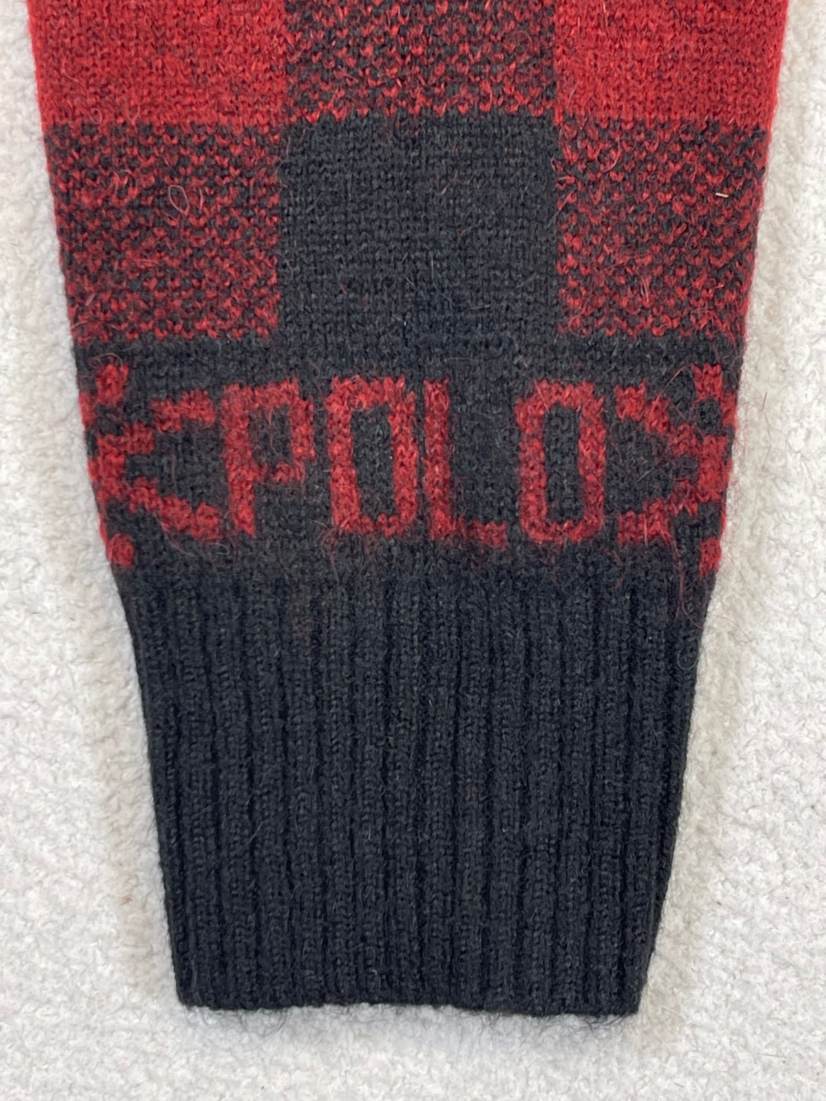 Polo Ralph Lauren Moose & Buffalo Plaid Alpaca Wool-Blend Cardigan S